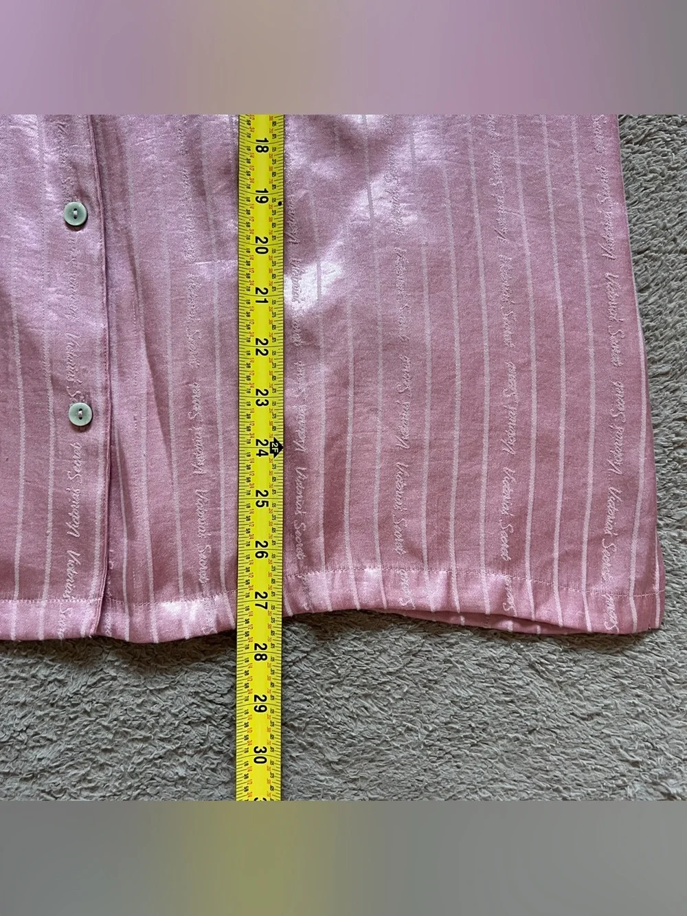 Victoria's Secret Signature Satin‎ Pajama Top Preppy Minimalist Coquette Sz XL